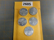 Vintage Dairy Queen Free Sundae Tokens, Lot of 5, Aluminum,