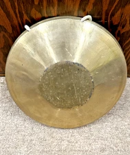 8" Chinese Opera Gong, Pitch Bending (Raising), w/Mallet, EXCELLENT