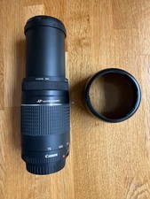 Canon EF 75-300mm f/4-5.6 III USM Zoom Lens + ET-60 Hood + Both Canon Caps