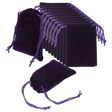 12 Pcs Velvet Drawstring Bag 3.1 x 4 " Jewelry Pouches Gift Bags, Purple