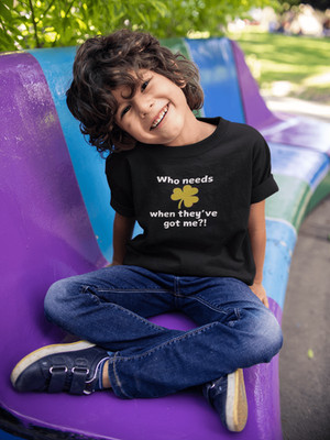 Kids St. Patrick s Day Shirt   Who Needs Luck When They ve Got Me? Funny Graphic