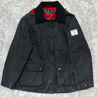 Barbour Shore Jacket Wax Waterproof Navy Rain Coat Jacket Size US 10 / UK 14