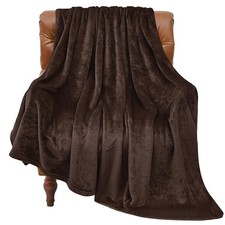 BEDELITE Fleece Blanket Twin Size Brown Throw Blankets for Couch Bed, Luxury...