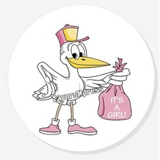 IT'S A GIRL BABY SHOWER SCRAPBOOK ENVELOPE SEALS STICKERS LABELS FOR FAVORS