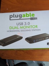 PLUGABLE USB 3.0 Dual Monitor Horizontal Dock Docking Station UD-3900H open box