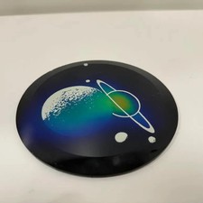 Vintage Glass Saturn Mood Color Changing Flat Paperweight Coaster Felted Bottom