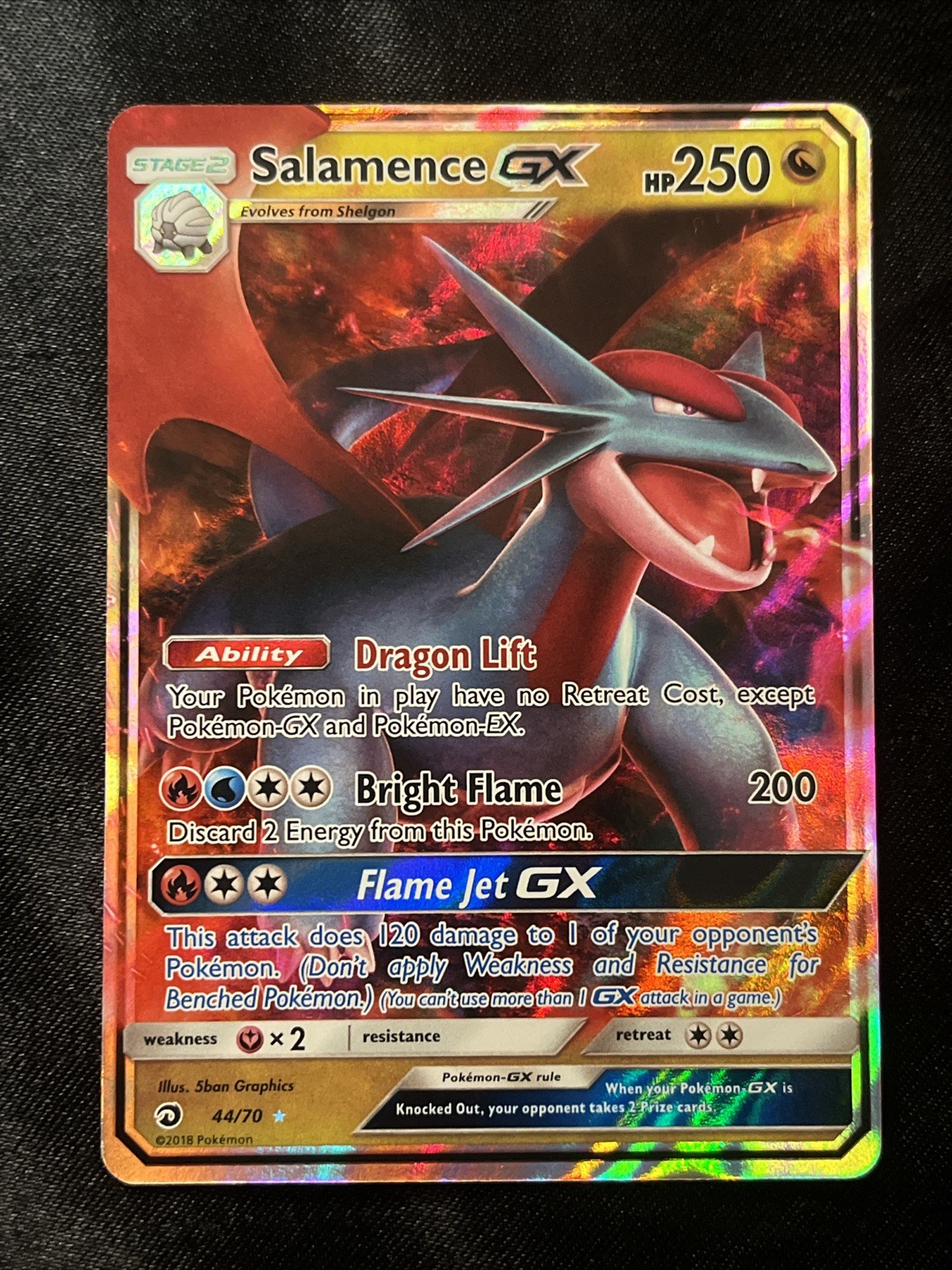 Pokemon Salamence GX 44/70 Dragon Majesty (DRM) Holo Near Mint