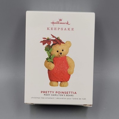 Pretty Poinsettia Mary Hamilton's Bears 2019 Hallmark Keepsake Ornament  