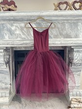 Girls Women's Dance Ballet Pointe Tutu Dress Costume Burgundy AS Weissman