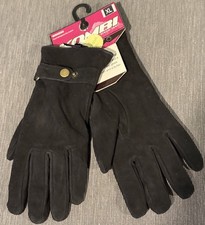Womens Vintage Kombi Black Leather Suede Faux Fur Lined Gloves Size XL NEW NWT