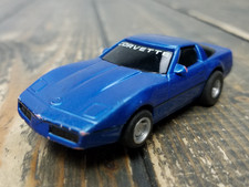 Vintage TYCO '83 Corvette Blue w/ Corvette on Windshield HO SLOT CAR