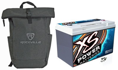 XS Power D3100 5000 Amp AGM Power Cell Car Audio Battery + Hardware + Backpack
