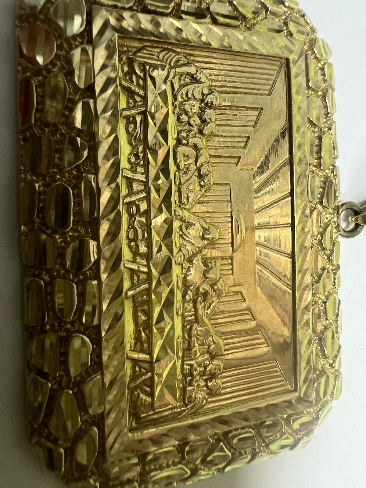 Rectangle Last Supper Textured Nugget  Pendant Re… - image 4