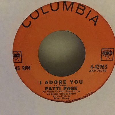 Patti Page - I Adore You / I Wonder, I Wonder, I Wonder, 7'', (Vinyl)