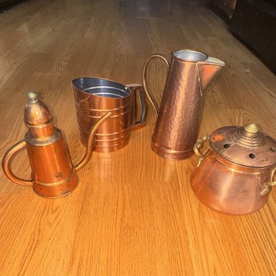 Vintage Gregorian Copper hammered pitcher and service pieces