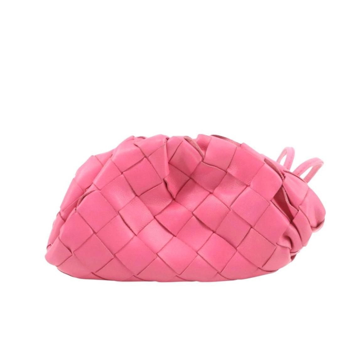 Bottega Veneta Mini Pouch Intrecciato Nappa Leather Pink Clutch