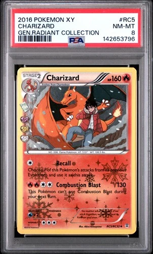 2016 POKEMON XY GENERATIONS RADIANT COLLECTION #RC5 CHARIZARD PSA 8