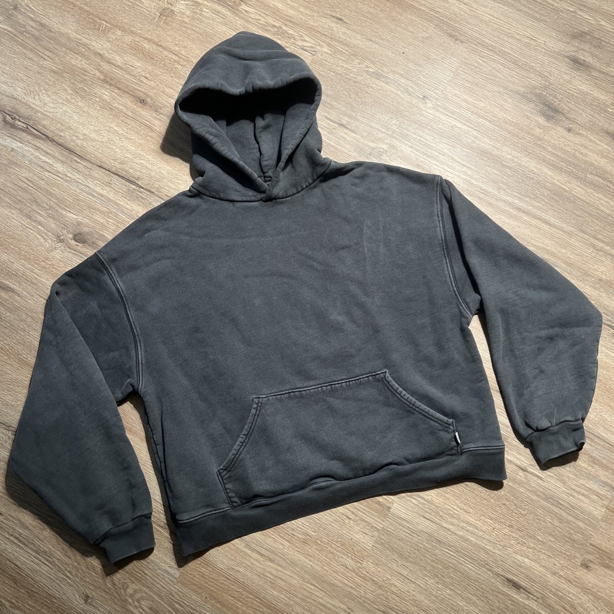 Akimbo Club Hoodie Size Small Faded Heavyweight Cotton Boxy