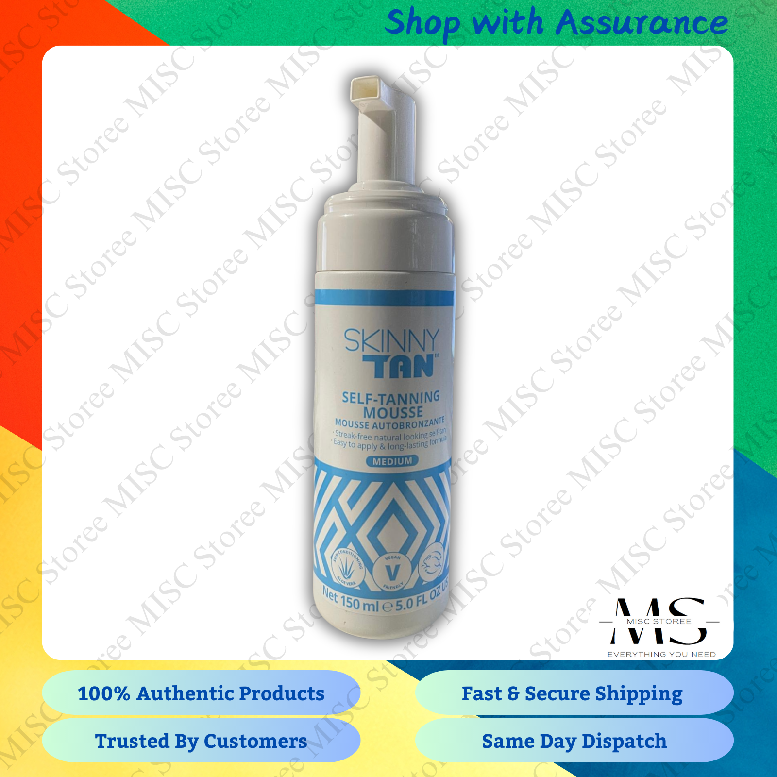 Skinny Tan (DZMO150S) Self-Tanning Mousse with Skin Smoothing Oils, 150ml - Image 3