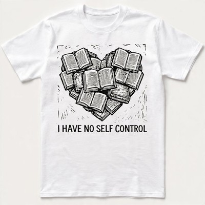 I Have No Self Control Books T-Shirt Funny Book Lover Reader Library Gift Tee