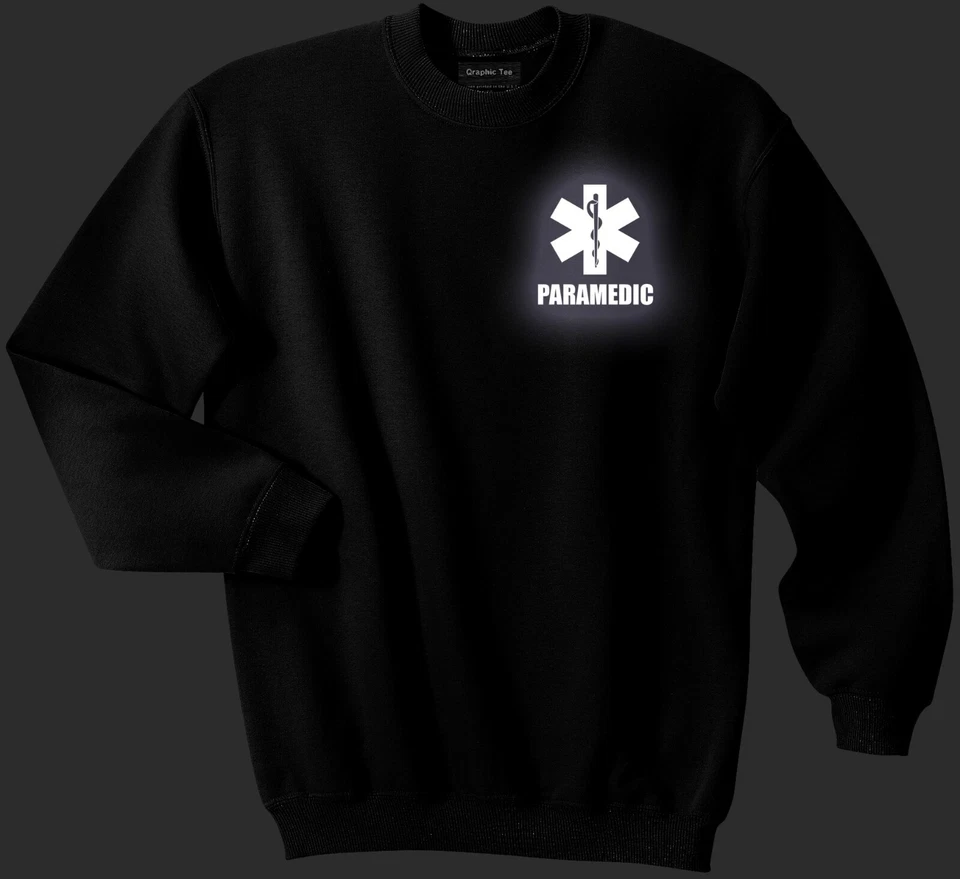 Paramedic crewneck sweatshirt with Reflective decoration both front and back - Image 3 of 4