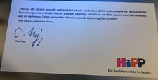 Autograf Claus HIPP Seniorchef Żywność dla niemowląt gwarantowana ręcznie podpisana 10x21cm xyz 