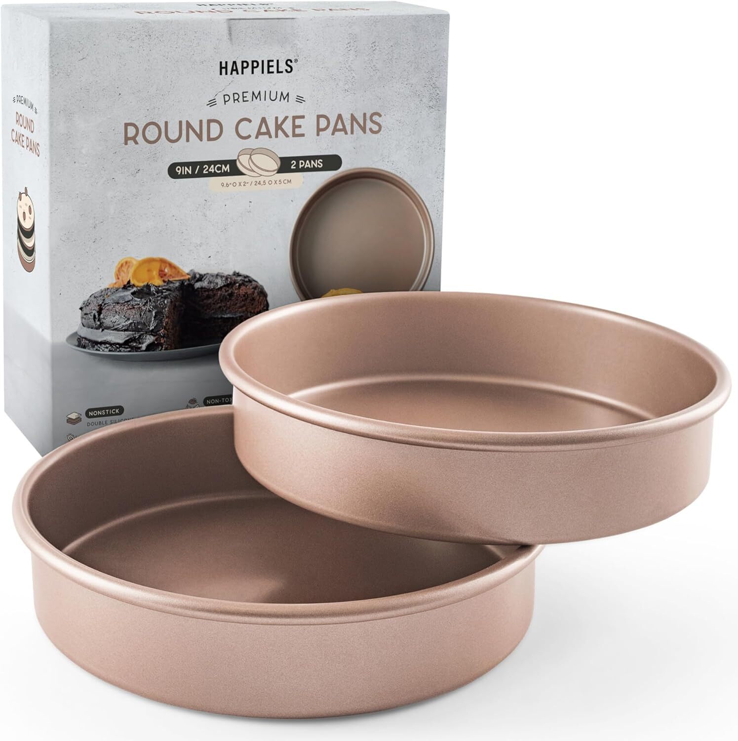 Nonstick9inch Round CakePans Set of 2| Quality Non Stick9inches LayerCircle Cake