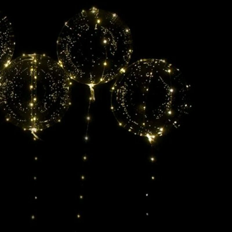 3 Piezas Globo Transparente De LED Luz Luminoso Burbuja Decoración Cumpleaños Fiesta Foto 2 de 4