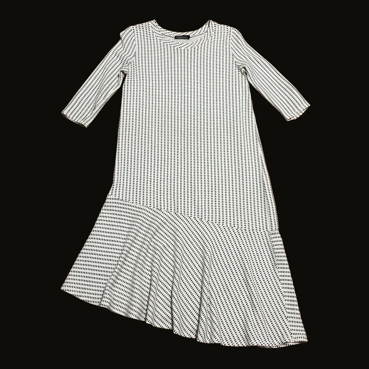 knee length dresses for ladies Raven Striped Knit Midi Dress / Black/White | Meshki main image 1