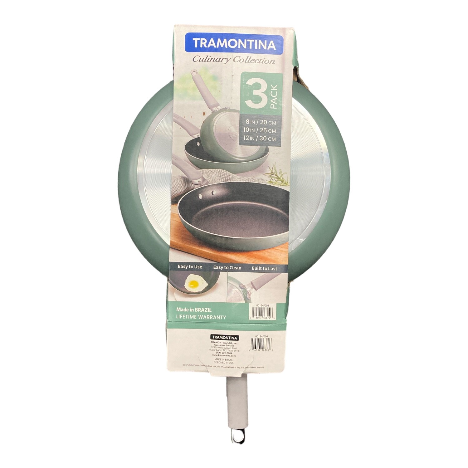 Набор сковородок с антипригарным покрытием Tramontina из 3-х частей с толстой алюминиевой конструкцией морская соль 6490₽