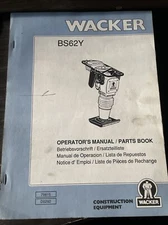 Wacker BS62Y Jumping Jack Rammer Parts Catalog Owner Operator Maintenance Manual