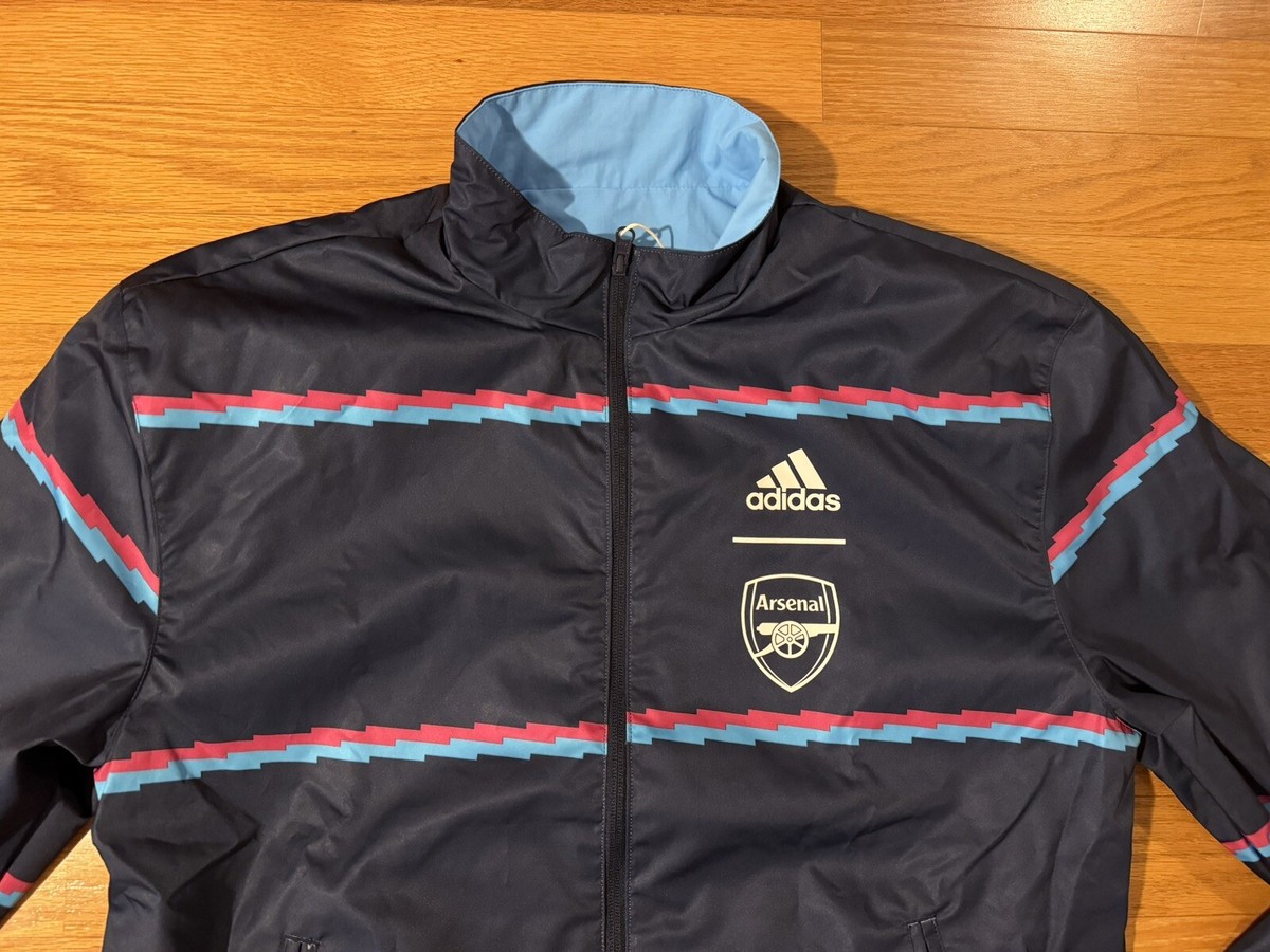 New M Adidas Arsenal FC Gunners 2022/23 Anthem Reversible Zip
