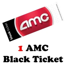1 AMC Movie Theatres Black Ticket, No Expiration, *15-Min Delivery*