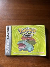 Pokemon Leafgreen Nintendo Game Boy Advance Instruction Manual Booklet ONLY
