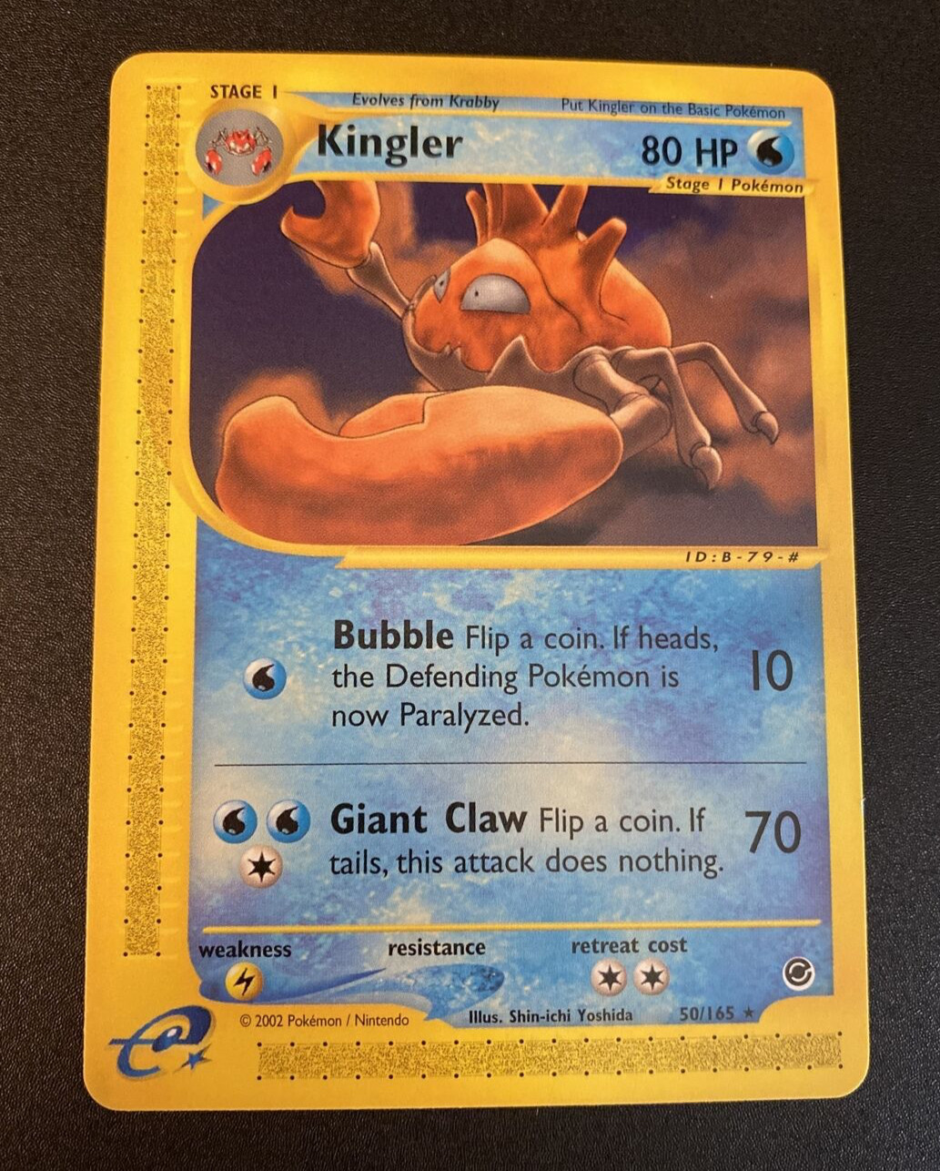 Pokemon Kingler 50/165 No Holo Rare Expedition English Near Mint Nm