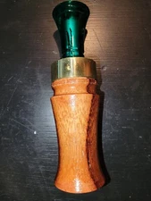 Custom Wood Duck Call With Green Echo Single Reed Insert CA Finish