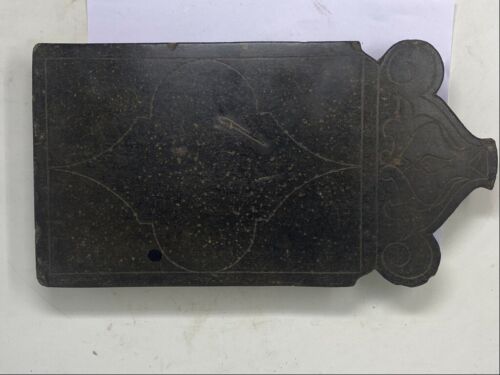 1700's Ancient Black Stone Carved Indian Traditional Corn Grinding Panel Plate - Afbeelding 1 van 12