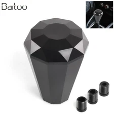 Black Aluminium Diamond Gear Shift Knob Manual Shifter with Head Adapter