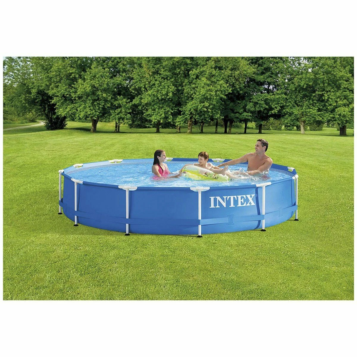 Intex 10 Round 30 Deep Metal Frame Above Ground Swimming