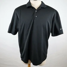 Nike Golf Polo Shirt Mens Large Fit Dry Black Short Sleeve Regents Cup 2008