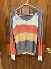 Unbranded Women Gray Pullover Sweater Hoodie Medium