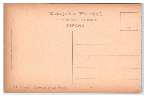 Postal Cobertizo de San Miguel Toledo España Portadores de Agua con Burros años 1900 - Imagen 2 de 3