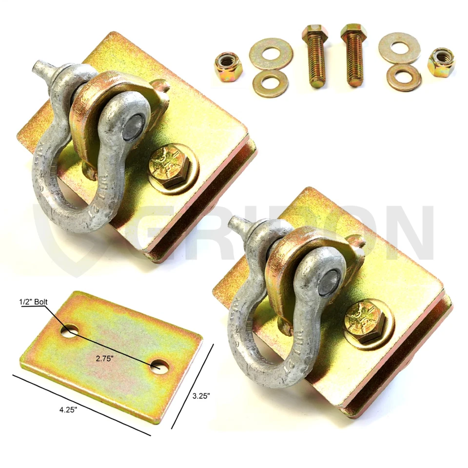 Gripon Bolt On Clevis Mount Backer Plate with Backer Plate and 1/2in Shackle