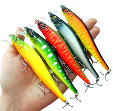 5PCS Minnow Fishing Lure Hard Swimbait Crankbait Artificial Saltwater Jigs Hooks