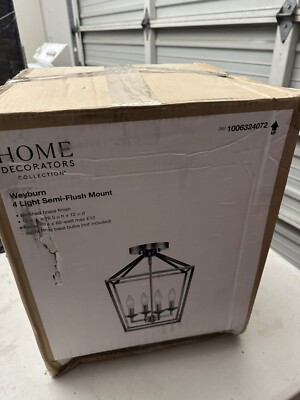 Weyburn 16.5 in. 4-Light Brushed Brass Lantern Semi-Flush Mount