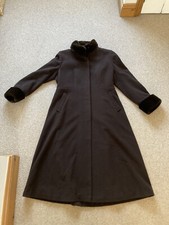 First Avenue Brown Wool / Cashmere Long Coat - Size Uk 14/16
