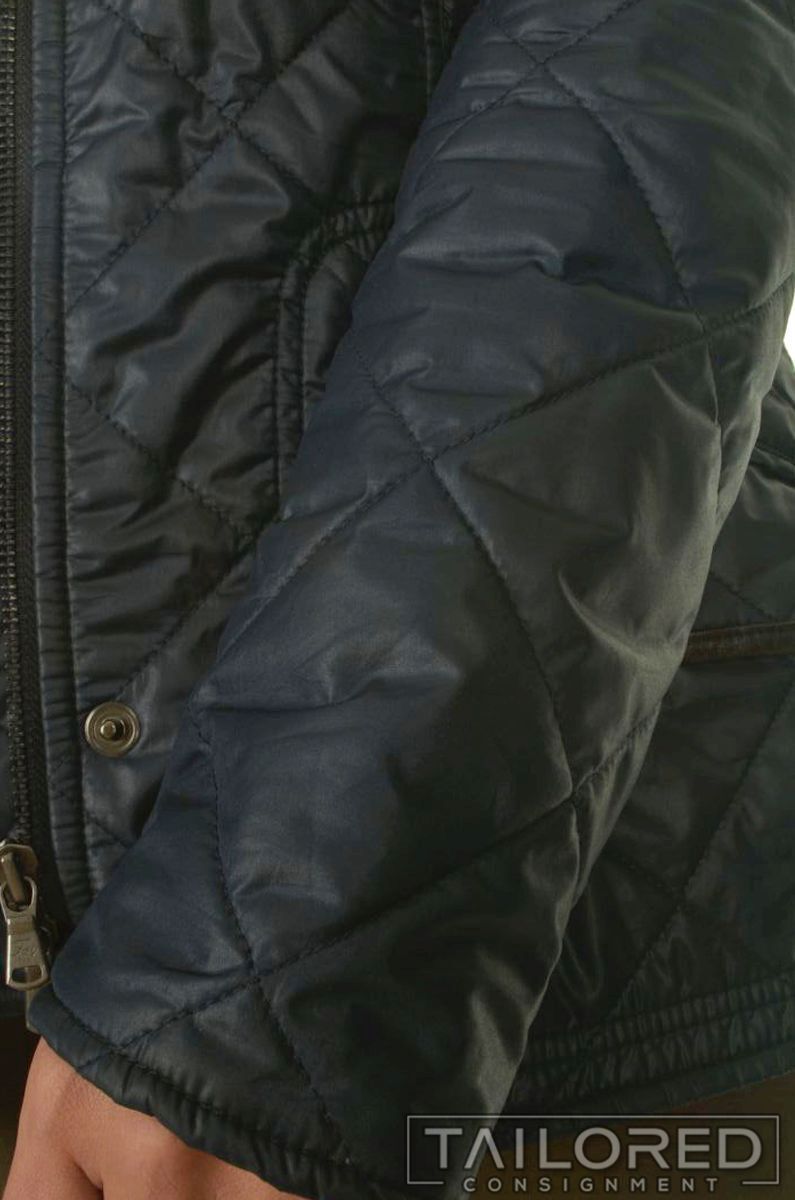 FAY Solid Blue Polyester Quilted Puffer Zip Up Wo… - image 5