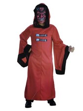 Boys Sinister Devil Halloween Costume Hooded Robe Decorative Buckles Mask