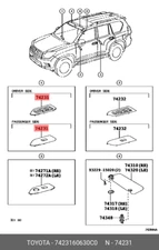 panel, front armrest base, upper right, 7423160630C0 for Toyota 74231-60630-C0