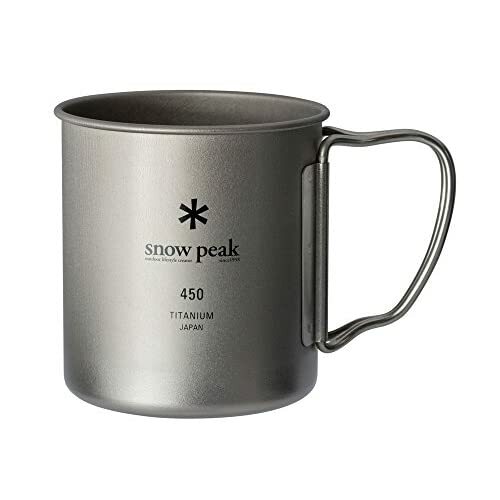 snow peak Titanium Single Mug Cup 450ml Folding Handle MG-143 w/ Tracking NEW - Picture 1 of 4